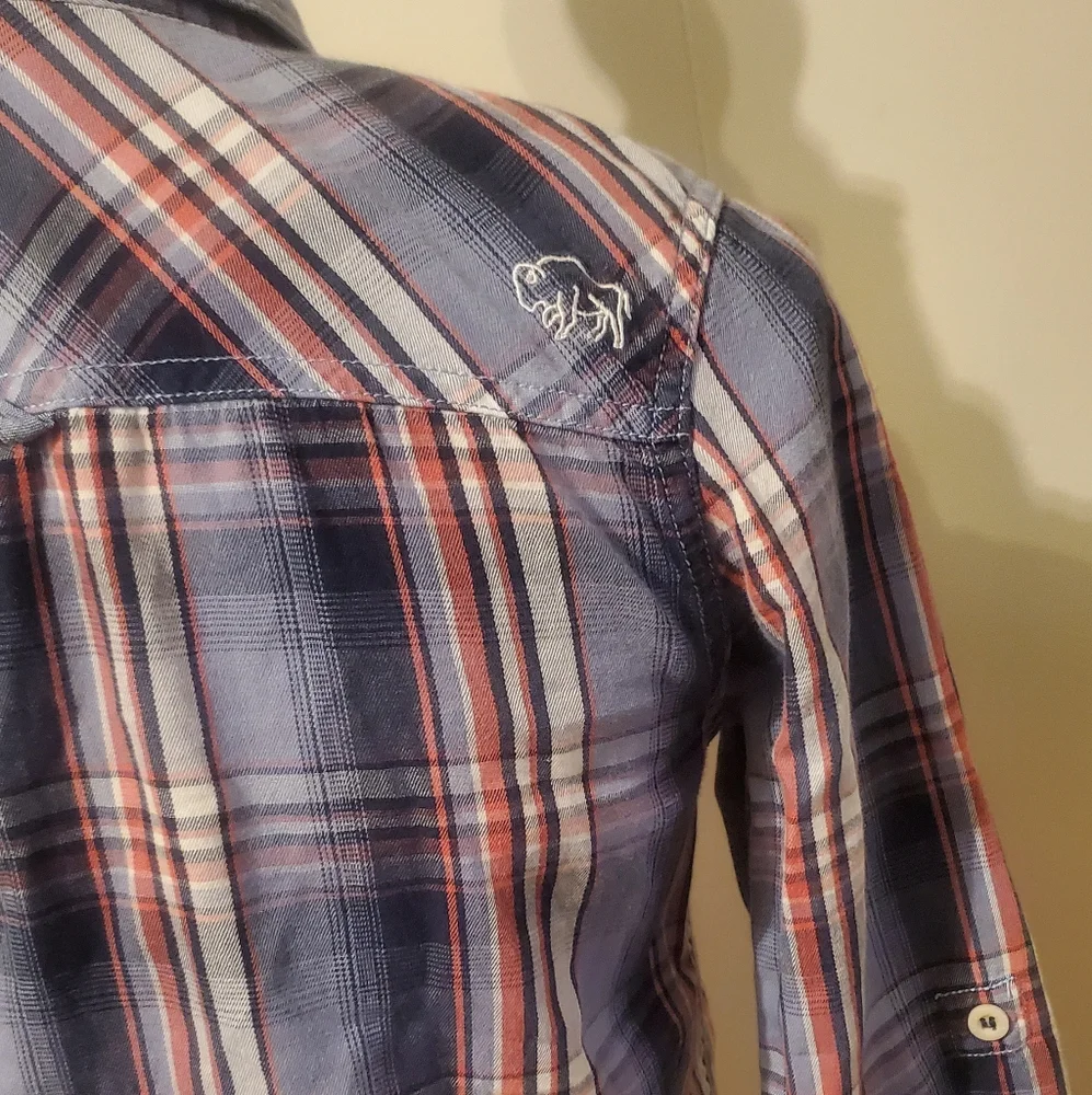 Buffalo David Bitton cotton plaid womens size small button down‎ shirt - Picture 4 of 12